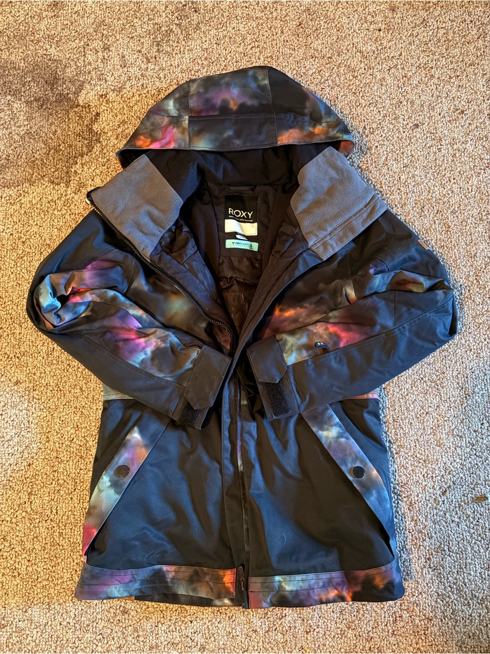 Roxy Women’s Small Snowboard/Ski Jacket Galaxy Print Waterproof Winter Coat